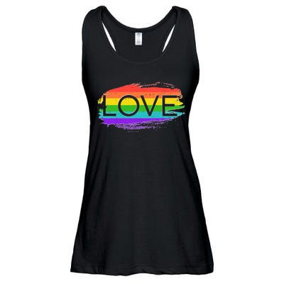 Love Rainbow Paint Gay Pride Ladies Essential Flowy Tank