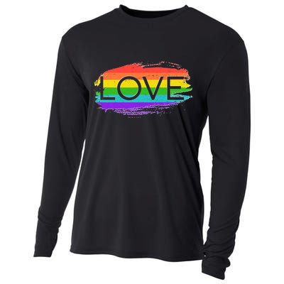 Love Rainbow Paint Gay Pride Cooling Performance Long Sleeve Crew