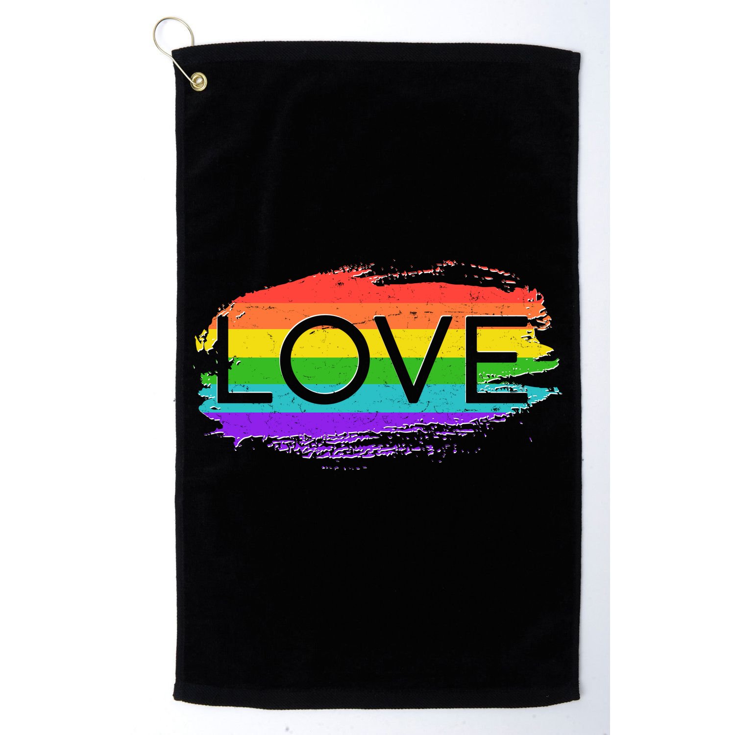 Love Rainbow Paint Gay Pride Golf Towel