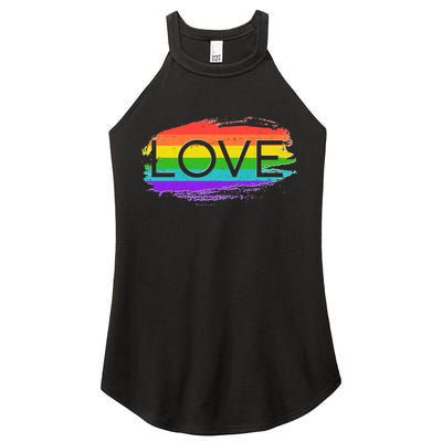 Love Rainbow Paint Gay Pride Women's Perfect Tri Rocker Tank
