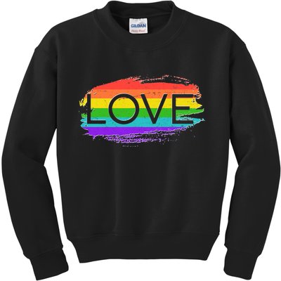 Love Rainbow Paint Gay Pride Kids Sweatshirt