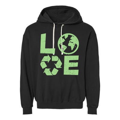 LOVE Recycle Earth Day Garment-Dyed Fleece Hoodie