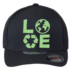 LOVE Recycle Earth Day Flexfit Unipanel Trucker Cap