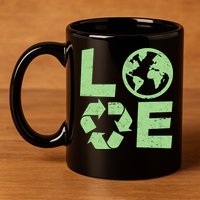 LOVE Recycle Earth Day 11oz C Handle Ceramic Mug