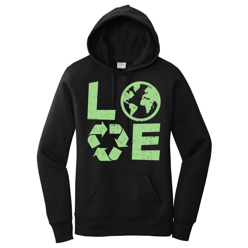 LOVE Recycle Earth Day Women's Pullover Hoodie