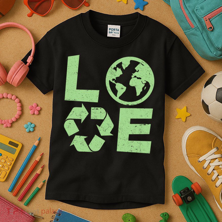 LOVE Recycle Earth Day Kids T-Shirt
