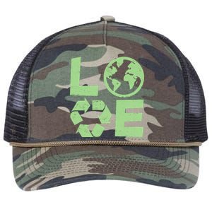 LOVE Recycle Earth Day Retro Rope Trucker Hat Cap