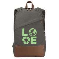 LOVE Recycle Earth Day Cotton Canvas Backpack