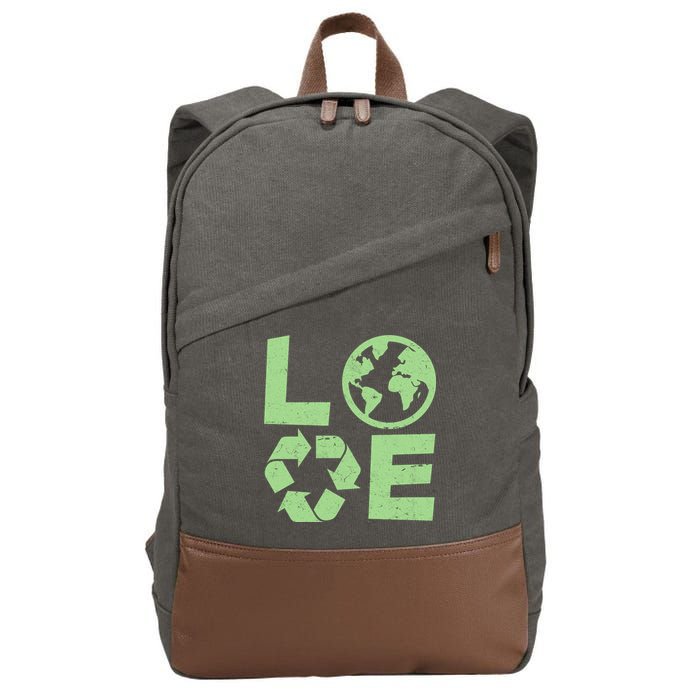 LOVE Recycle Earth Day Cotton Canvas Backpack