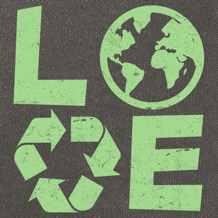 LOVE Recycle Earth Day Cotton Canvas Backpack