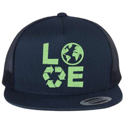 LOVE Recycle Earth Day Flat Bill Trucker Hat