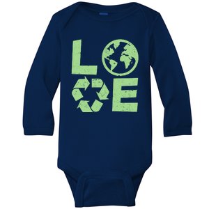 LOVE Recycle Earth Day Baby Long Sleeve Bodysuit