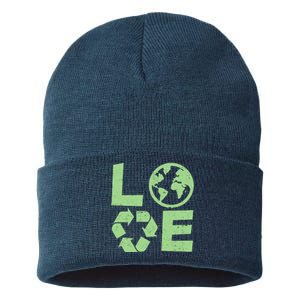 LOVE Recycle Earth Day Sustainable Knit Beanie