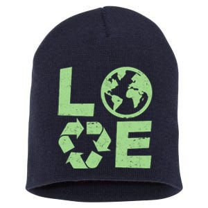 LOVE Recycle Earth Day Short Acrylic Beanie