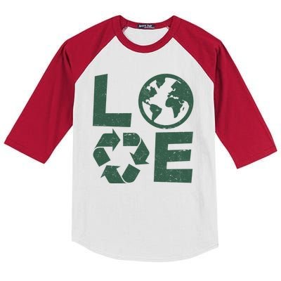 LOVE Recycle Earth Day Kids Colorblock Raglan Jersey