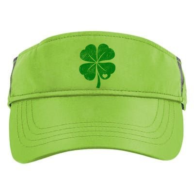 Love Shamrock Vintage Distressed Irish Clover Adult Drive Performance Visor