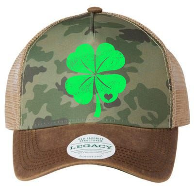 Love Shamrock Vintage Distressed Irish Clover Legacy Tie Dye Trucker Hat