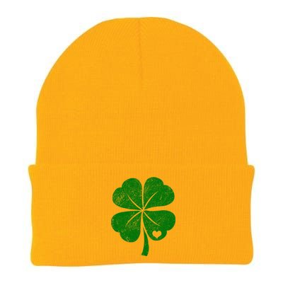 Love Shamrock Vintage Distressed Irish Clover Knit Cap Winter Beanie