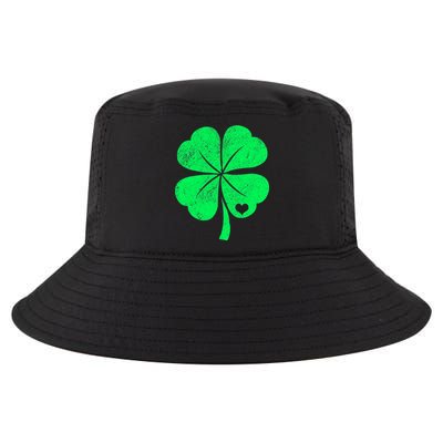 Love Shamrock Vintage Distressed Irish Clover Cool Comfort Performance Bucket Hat