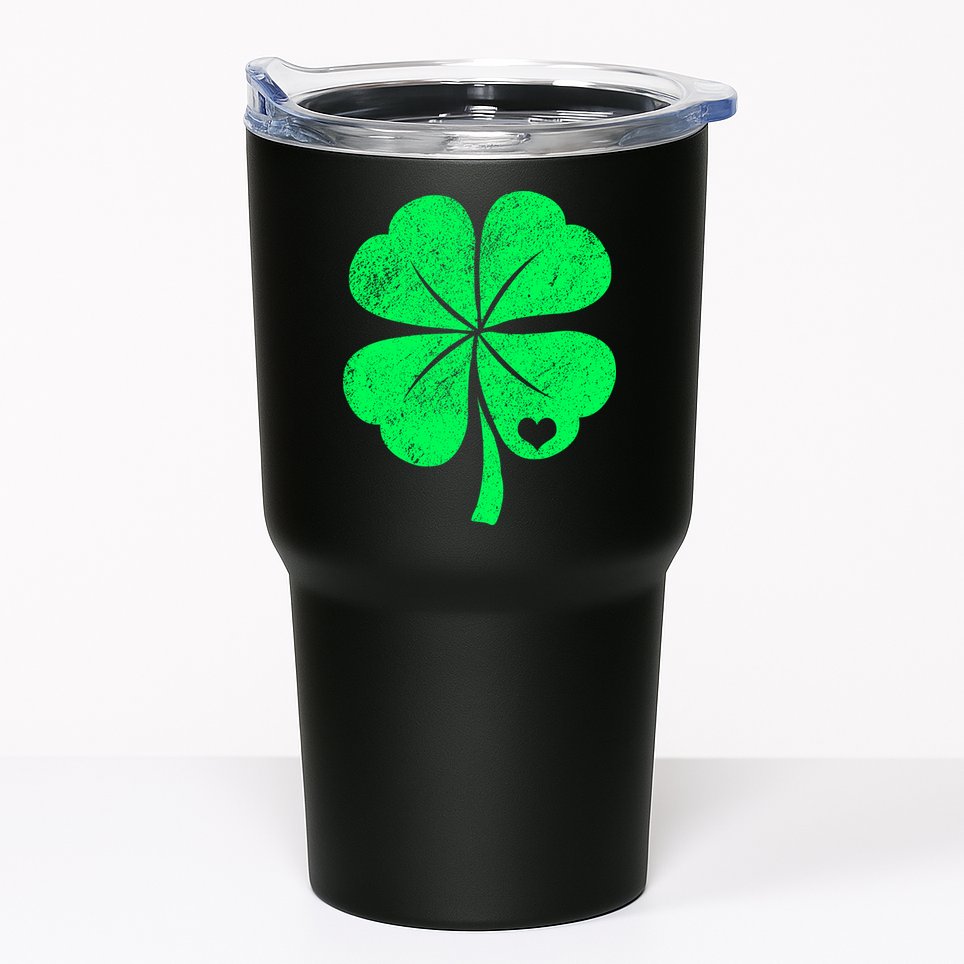 Love Shamrock Vintage Distressed Irish Clover Tumbler