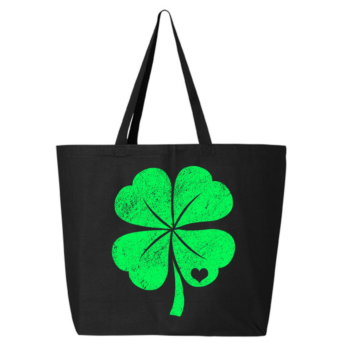 Love Shamrock Vintage Distressed Irish Clover 25L Jumbo Tote