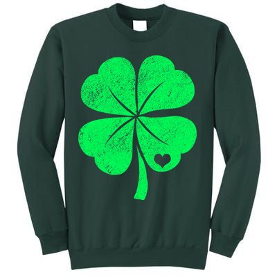 Love Shamrock Vintage Distressed Irish Clover Sweatshirt