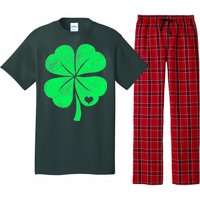 Love Shamrock Vintage Distressed Irish Clover Pajama Set