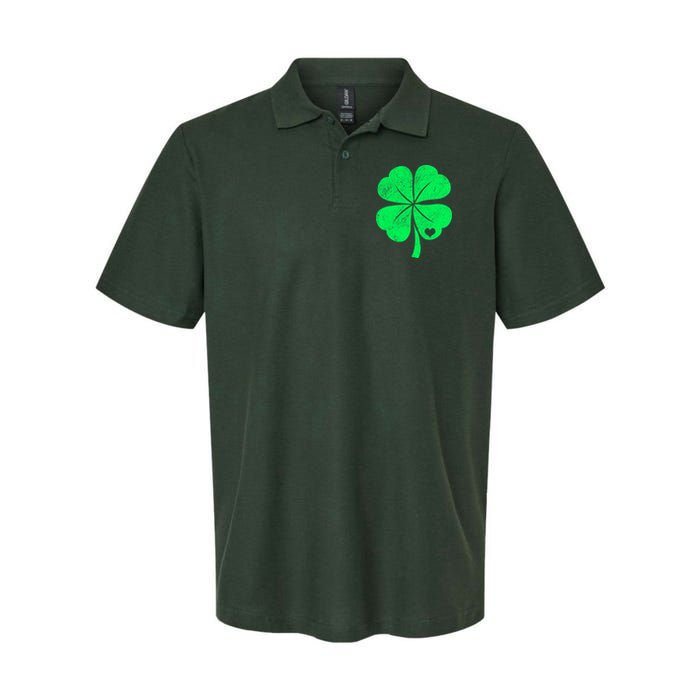 Love Shamrock Vintage Distressed Irish Clover Polo