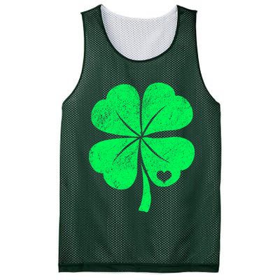 Love Shamrock Vintage Distressed Irish Clover Mesh Reversible Basketball Jersey Tank