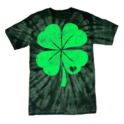 Love Shamrock Vintage Distressed Irish Clover Tie-Dye T-Shirt