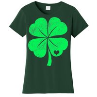 Love Shamrock Vintage Distressed Irish Clover Women's T-Shirt