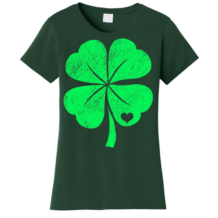 Love Shamrock Vintage Distressed Irish Clover Women's T-Shirt