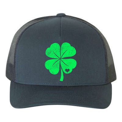 Love Shamrock Vintage Distressed Irish Clover Yupoong Adult 5-Panel Trucker Hat