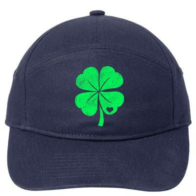 Love Shamrock Vintage Distressed Irish Clover 7-Panel Snapback Hat