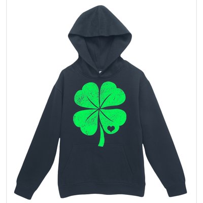 Love Shamrock Vintage Distressed Irish Clover Urban Pullover Hoodie