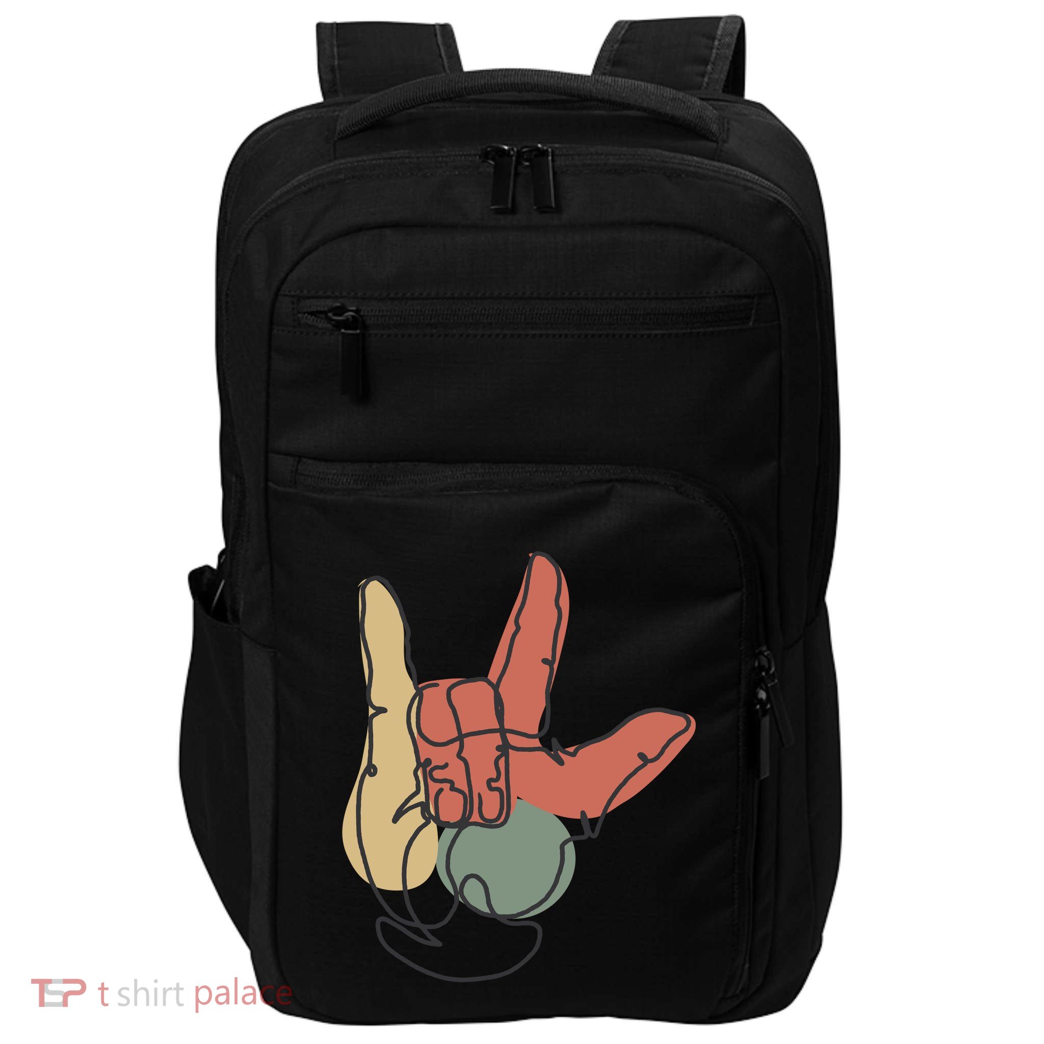 Love Sign Language Impact Tech Backpack