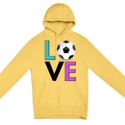 LOVE Soccer Sports Fan Premium Pullover Hoodie