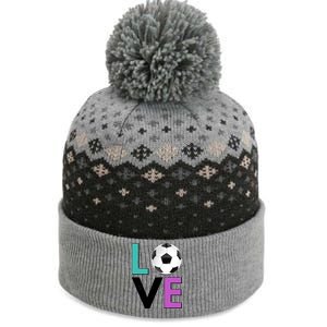 LOVE Soccer Sports Fan The Baniff Cuffed Pom Beanie