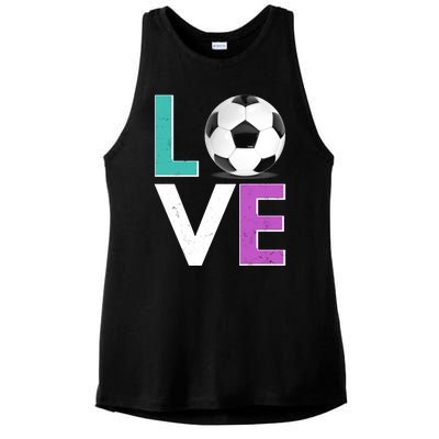 LOVE Soccer Sports Fan Ladies PosiCharge Tri-Blend Wicking Tank