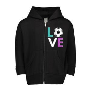 LOVE Soccer Sports Fan Toddler Zip Fleece Hoodie