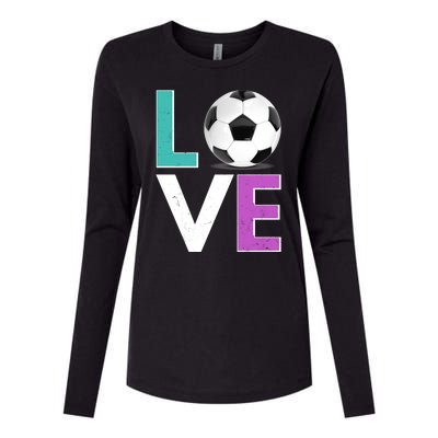 LOVE Soccer Sports Fan Womens Cotton Relaxed Long Sleeve T-Shirt