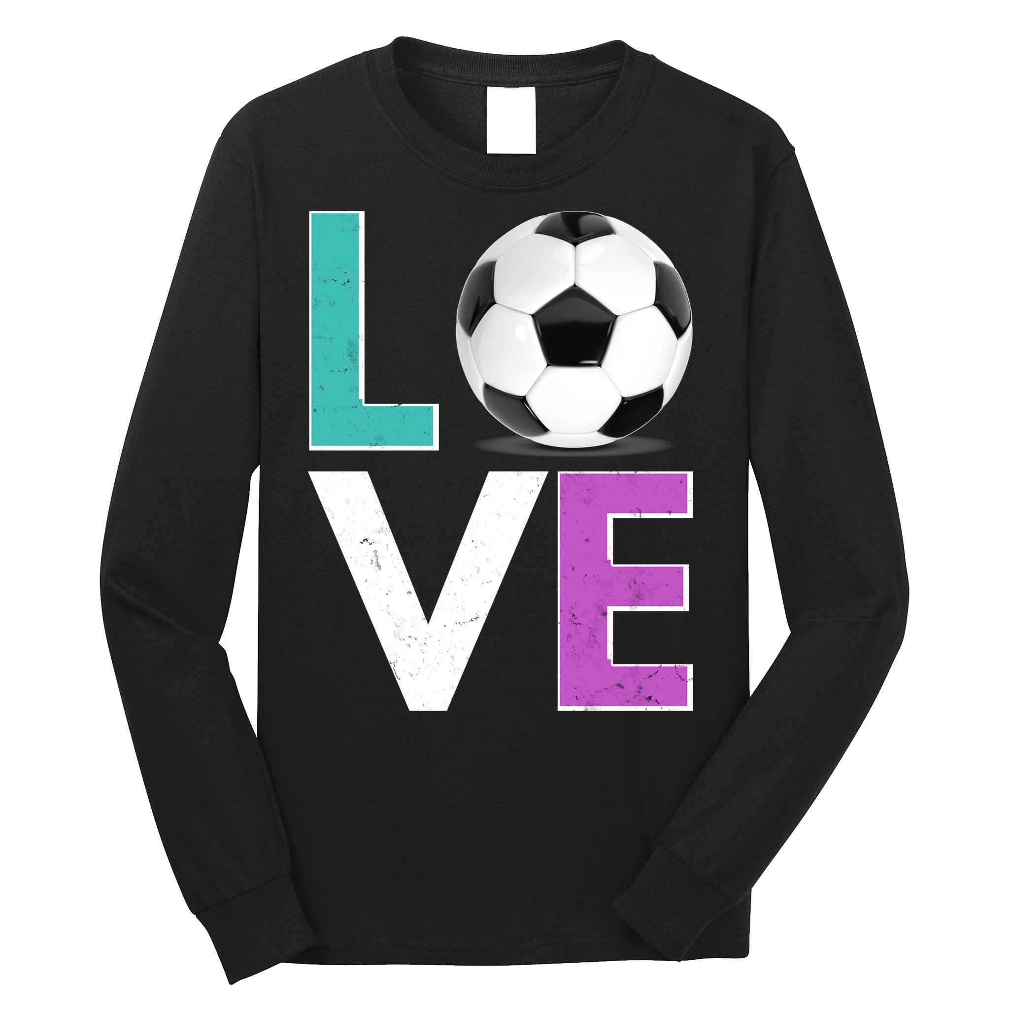 LOVE Soccer Sports Fan Long Sleeve Shirt