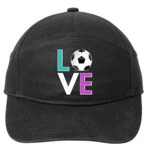 LOVE Soccer Sports Fan 7-Panel Snapback Hat