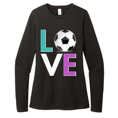 LOVE Soccer Sports Fan Womens CVC Long Sleeve Shirt