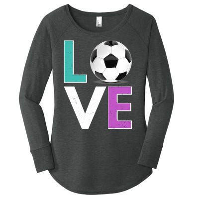 LOVE Soccer Sports Fan Women's Perfect Tri Tunic Long Sleeve Shirt