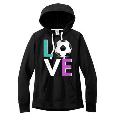 LOVE Soccer Sports Fan Women's Fleece Hoodie