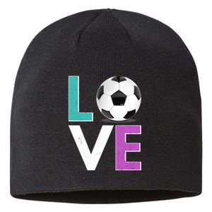 LOVE Soccer Sports Fan Sustainable Beanie