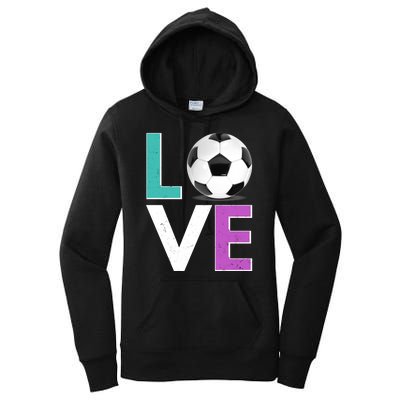 LOVE Soccer Sports Fan Women's Pullover Hoodie