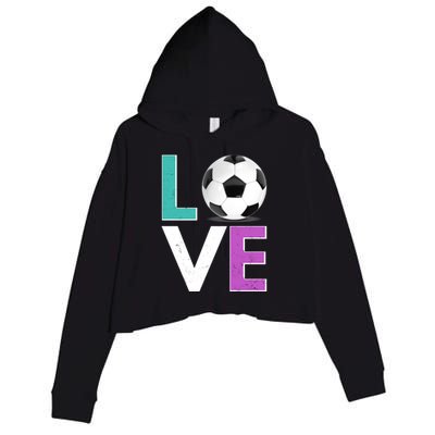 LOVE Soccer Sports Fan Crop Fleece Hoodie