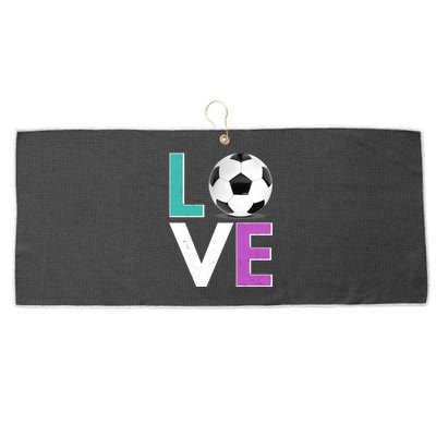 LOVE Soccer Sports Fan Large Microfiber Waffle Golf Towel